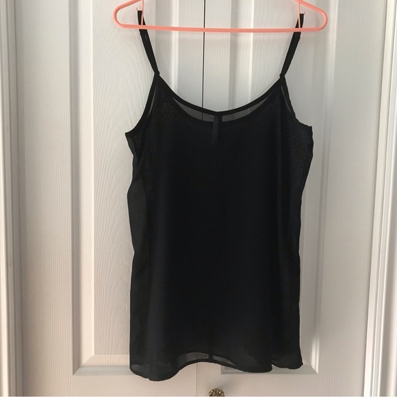 WAREHOUSE ONE Sheer Black and White Tank with Lace Overlay Size Small - Picture 4 of 7